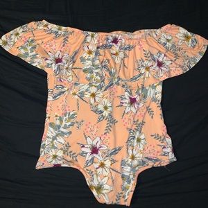 Soft Off the Shoulder Pink Bodysuit